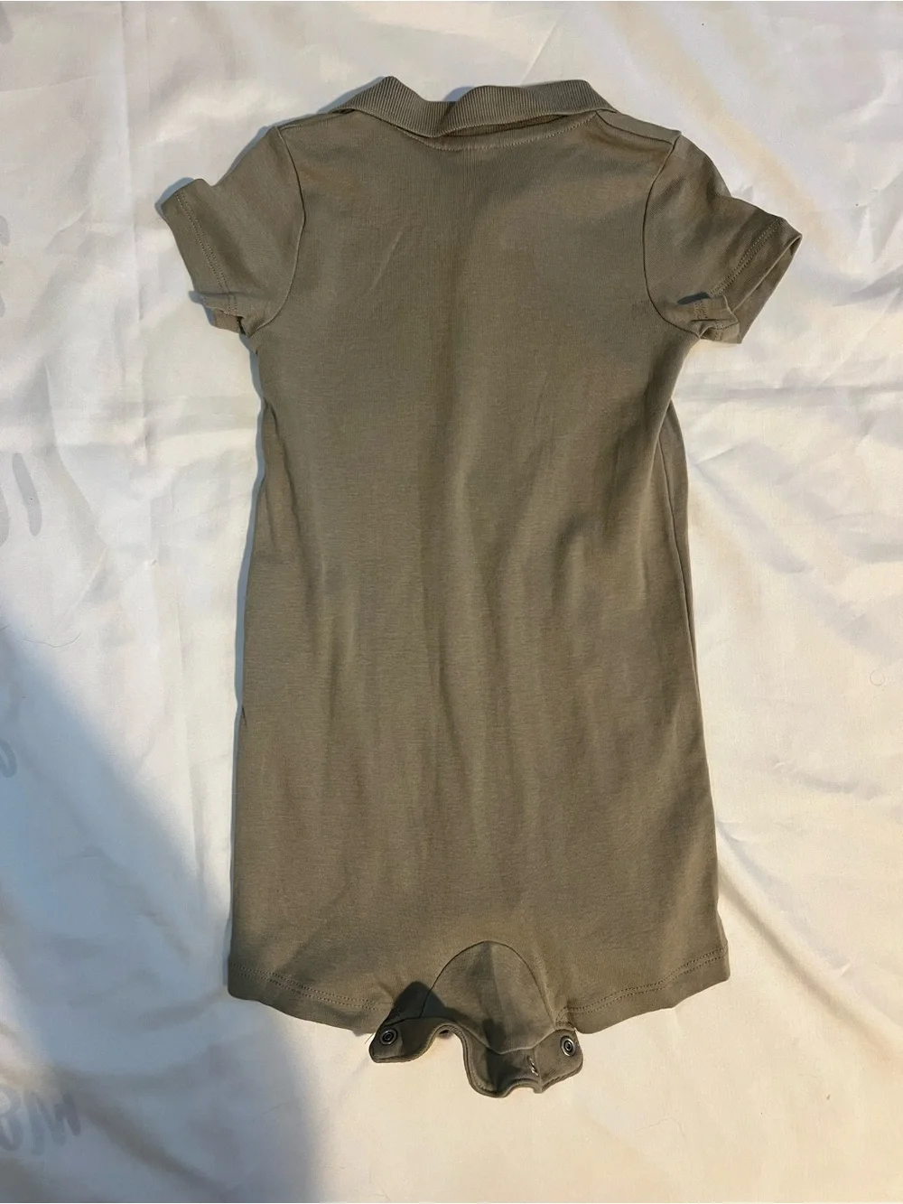 H&M Cotton Jersey Polo One-Piece Romper in Light Taupe Size 18 Months